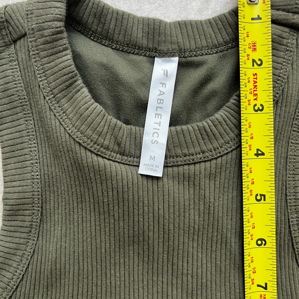Fabletics Olive Ribbed Tank Top - Picture 4 of 6